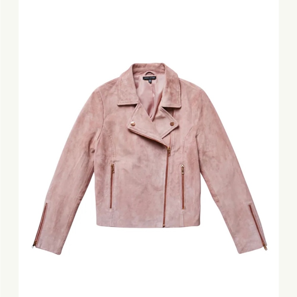 KENDALL & KYLIE GENUINE SUEDE LEATHER JACKET -PINK, SMALL, NWOT